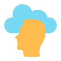 Avatar with cloud denoting concept of cloud user vector