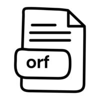 An icon design of orf file vector