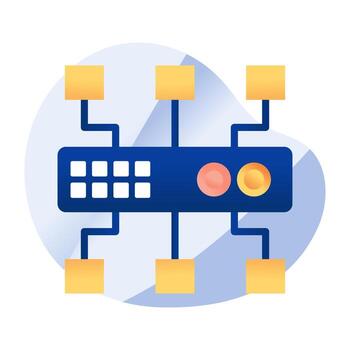 Flat design icon of server network vector