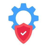 Modifiable icon of setting security vector