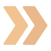A flat design icon of forward arrow vector