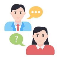 Conceptual flat design icon of question answer vector