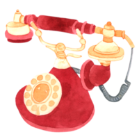 vieux téléphone aquarelle png