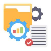 Conceptual flat design icon of data management vector