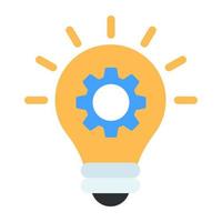 A flat design icon of idea generation vector