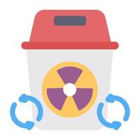 Recycle bin icon in flat design vector