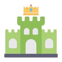 un icono de diseño editable del castillo de la corona vector