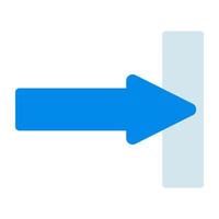 A flat design icon of forward arrow vector