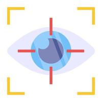 A colored design icon of iris recognition vector