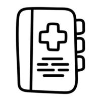 A unique design icon of medical book vector