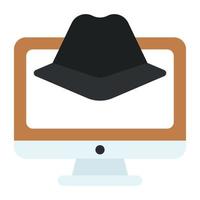 A premium download icon of computer hacker vector