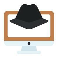 A premium download icon of computer hacker vector