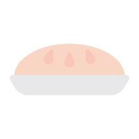 Breakfast bakery product icon, flat design of bread loaf vector