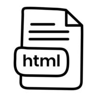 un formato de archivo de icono html vector