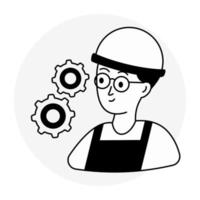 Editable design icon of technician vector