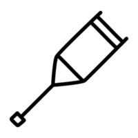 Walking stick icon, linear design of crutch vector