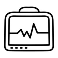 un icono de diseño único del monitor de ecg vector