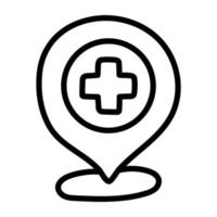 icono de ubicación médica en un diseño único vector