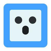 Plug connector icon, flat design of socket vector