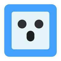 Plug connector icon, flat design of socket vector