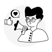 Avatar holding megaphone depicting concept of promotion vector