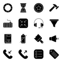 Pack of Business and Data Solid Icons vector