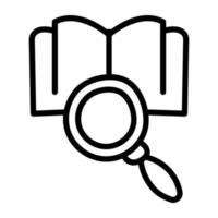 Booklet with magnifying glass, icon of search book vector