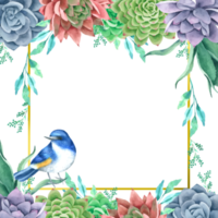 cornice di fiori botanici acquerello png