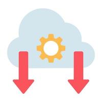 Creative design icon of cloud download management vector