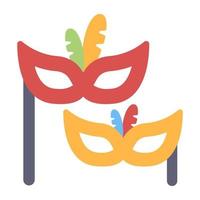 Happy and sad masks icon, flat design of theater masks vector