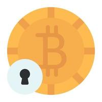An icon design of bitcoin security vector