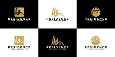 logo collection urban residence geometric abstract design vector
