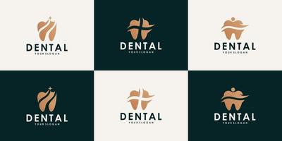 Dental health care logo template vector