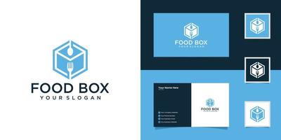 fast food logo and hexagon shape design template and business card vector