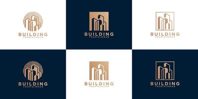 Set of abstract building logo template vector