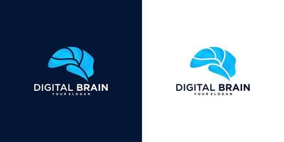 abstract brain logo modern color gradient design vector