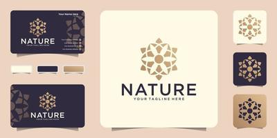 luxury nature geometric logo and business card inspiration vector