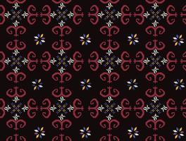 Hutsul Pisanky - traditional Ukrainian Easter eggs vector seamless pattern, decorative background with stars and geometric shapes. Ukrainian folk art, abstract repetitive ornament in black and red