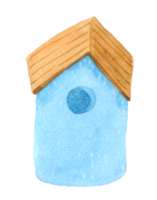 birds house watercolor hand paint png