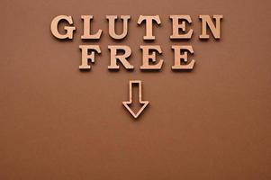 Gluten free text on paper background photo