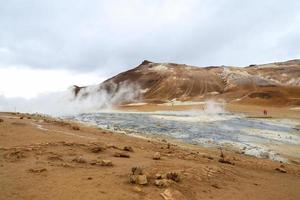 área geotérmica de namafjall en islandia foto