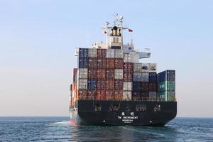 Container ship carrying goods photo