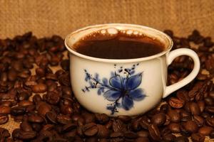 Roasted Coffee Beans and Turkish Coffee photo