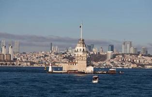 Maidens Tower in Bosphorus Strait, Istanbul City, Turkey photo