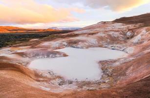 Lake in Leirhnjukur lava field, Iceland photo