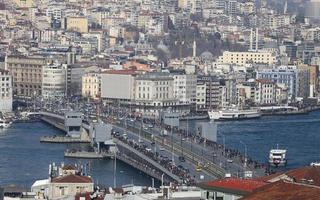 Galata Bridge and Karakoy district in Istanbul city photo