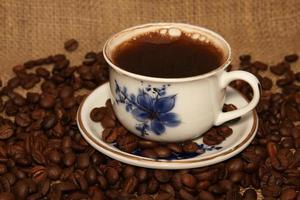 Roasted Coffee Beans and Turkish Coffee photo