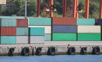Containers in a port photo