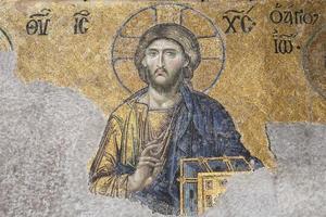 el mosaico deesis en el museo hagia sophia, estambul foto