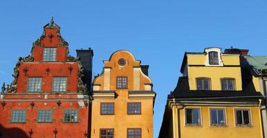 Buildings in Stortorget Place, Stockholm, Sweden photo